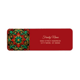 Grönt Red Decorative Helgdag Returadress Returadress Etikett