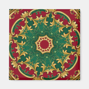 Grönt Red Decorative jul Helgdag Magnet