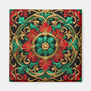 Grönt Red Decorative jul Helgdag Magnet