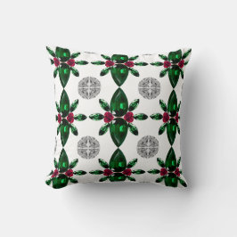 Grönt & Red Gemstone Mönster Pillow Kudde