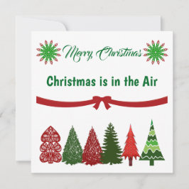 Grönt & Red God jul Träd Helgdag Card Julkort
