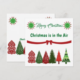 Grönt & Red God jul Träd Helgdag Card Julkort