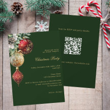 Grönt Red guld QR-kod - jultid Party