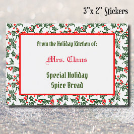 Grönt Red Holly från Helgdag Kitchen of Baking Mat Etiketter