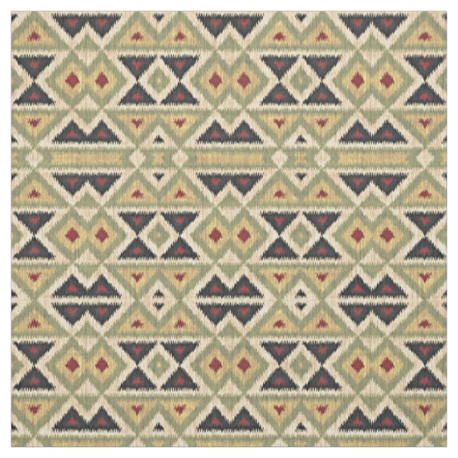 Grönt Red Ivory Ochre Ethnic-utseende Tyg (Provkarta)