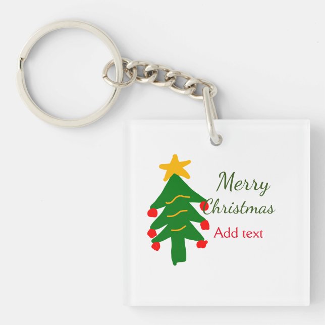 Grönt red julgran god jul lägg till namn (Framsidan)