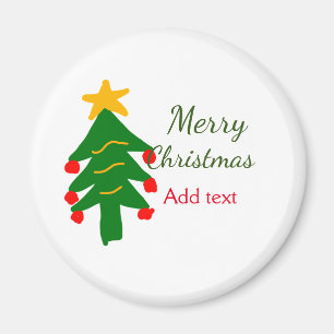 Grönt red julgran god jul lägg till namn magnet