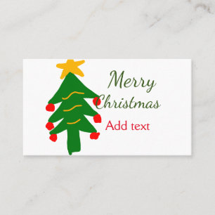 Grönt red julgran god jul lägg till namn visitkort