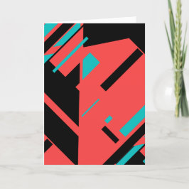 Grönt Red på Geometric Design med svart Abstrakt Kort