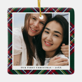 Grönt Red Play First jul Together Photo Julgransprydnad Keramik