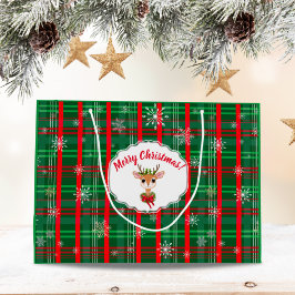 Grönt & Red Play Snowflake Vintage Reindeer