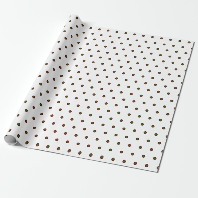 Grönt Red Polka dots Julafton Wrapping Papper Presentpapper (Utrullad)