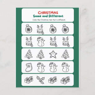 Grönt Red Roligt jul Samma och annorlunda Flygblad
