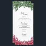 Grönt & Red Snöre Elegant Fiesta White Bröllop Men Meny<br><div class="desc">Matchande objekt i den här designen är tillgängliga.</div>