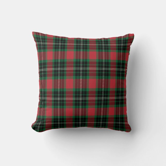 Grönt & Red Tartan Kudde (Framsida)