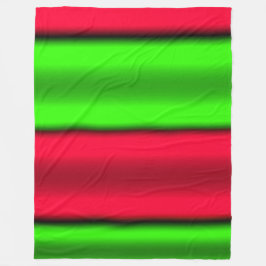 Grönt & Red Vågrät Rand Fleecefilt
