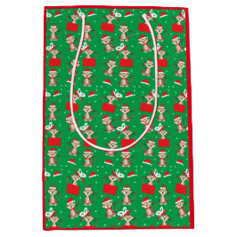 Grönt Red vid Monkey Julklapp Mönster