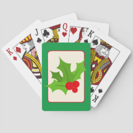 Grönt Red Vintage Stil jul Holly Casinokort