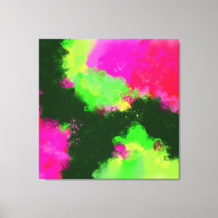 Grönt Red Violet Abstrakt Art Canvastryck