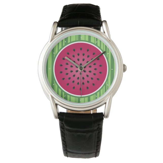 Grönt Red Watermelon Design Armbandsur (Framsida)