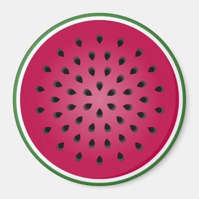 Grönt Red Watermelon Design Magnet (Framsidan)
