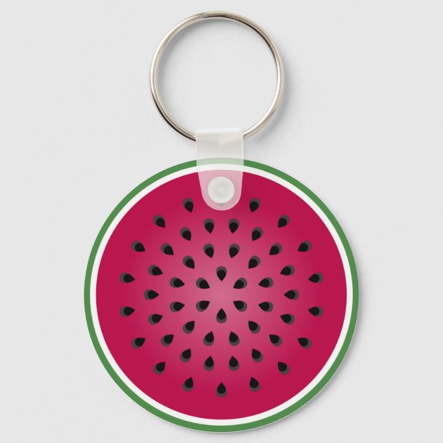 Grönt Red Watermelon Design Nyckelring (Framsida)