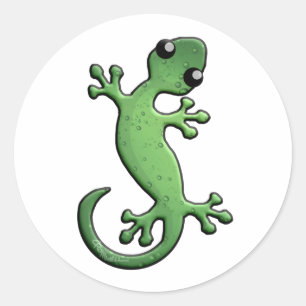 Grönt regnar geckoen runt klistermärke