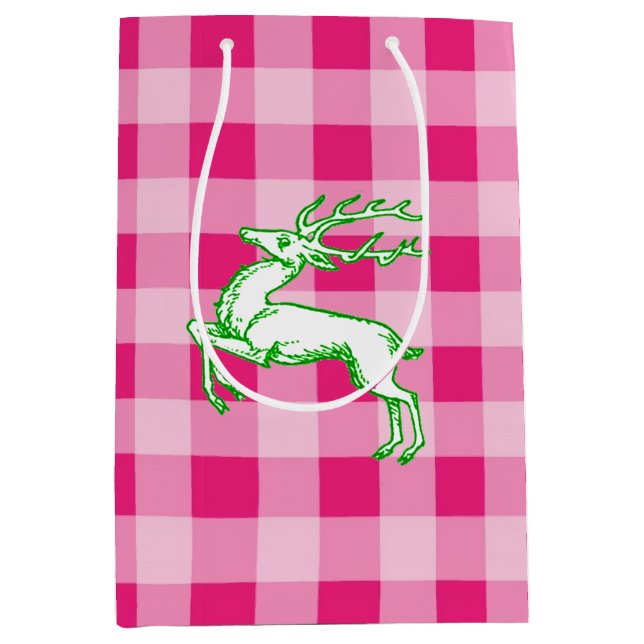 Grönt Reindeer Rosa Gingham (Framsidan)