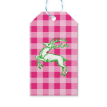Grönt Reindeer Rosa Gingham