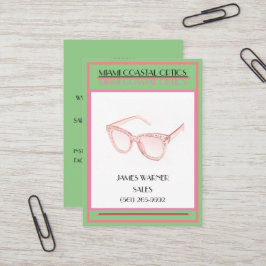 Grönt Retro 80's Miami Sunglass Visitkort