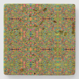 grönt retro abstrakt art spegel mönster stenunderlägg