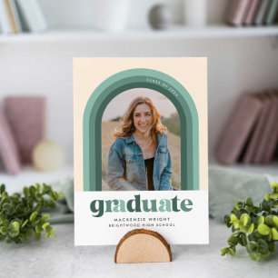 Grönt Retro Arch Studenten meddelande Inbjudningar