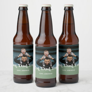 Grönt Retro Best Pappa någonsin Anpassningsbar Bil Ölflaska Etikett