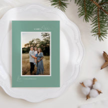 Grönt Retro Boho Minimalist Brev och Photo