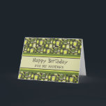 Grönt Retro Brother Birthday Kort<br><div class="desc">Födelsedagskort för bror med roligt grönt retro mönster och tankfull vers.</div>