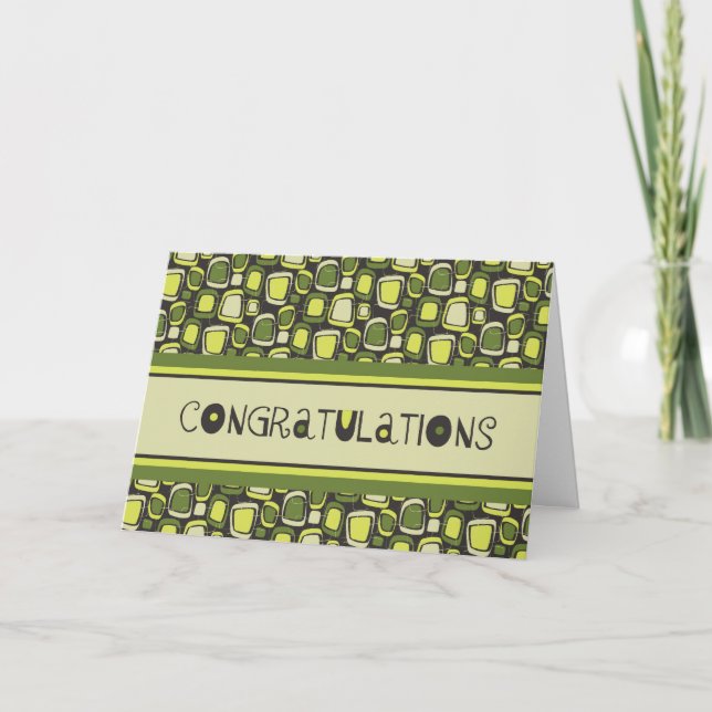 Grönt Retro Employee-årskort Kort (Framsida)