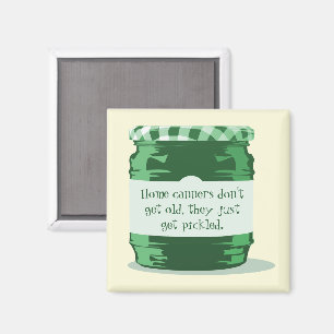 Grönt Retro Jelly Burk Home Canning Humor Kitchen Magnet
