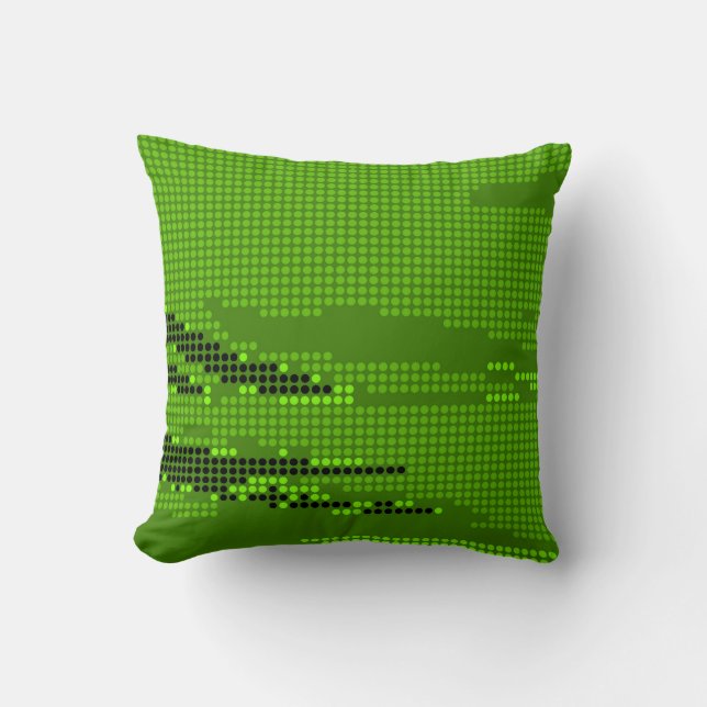 GRÖNT RETRO LIMEFRUKTNEON PRICKER KONST KUDDE (Framsida)