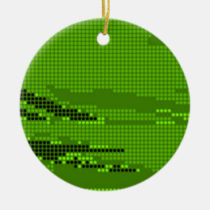 GRÖNT RETRO LIMEFRUKTSVARTNEON PRICKER KONST JULGRANSPRYDNAD KERAMIK