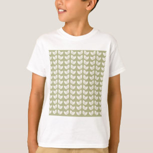 Grönt Retro Vintage Y2K Löv Mönster T Shirt