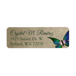 Grönt, Returetiketter för genomskinlig fjäril Returadress Etikett