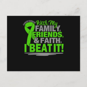 Grönt Ribbon Cancer Survivor Friends Family Faith Inbjudan Vykort