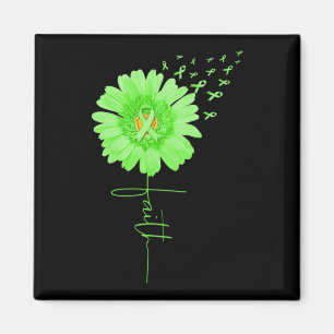 Grönt Ribbon Daisy Faith Mental Health Awareness M Magnet