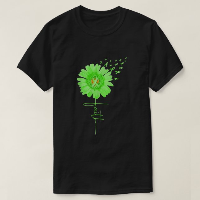 Grönt Ribbon Daisy Faith Mental Health Awareness M T Shirt (Design framsida)