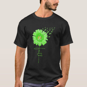Grönt Ribbon Daisy Faith Mental Health Awareness M T Shirt