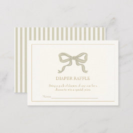 Grönt Ribbon Könsneutralt Diaper raffle Tilläggskort