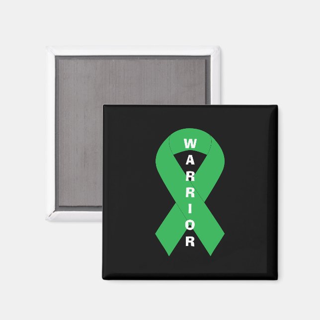 Grönt Ribbon Mental Health Awareness Warriare Magnet (Front/Back)