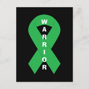 Grönt Ribbon Mental Health Awareness Warriare Vykort