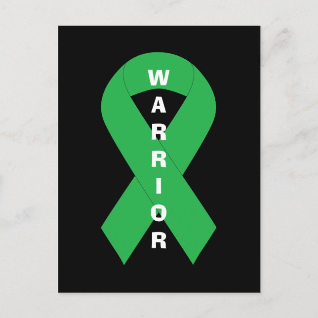 Grönt Ribbon Mental Health Awareness Warriare Vykort (Framsida)