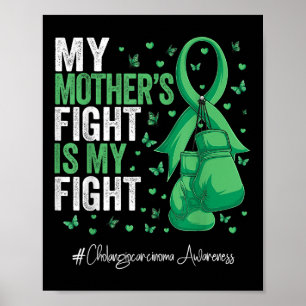 Grönt Ribbon Mor Cholangiocarcinoma Medvetenhet Poster